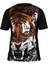 Dijital Baskılı Tiger Bisiklet Yaka Spor T-shirt Fgt063 1