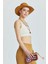 Havuz Yaka Crop Bluz Bej 5