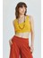 Havuz Yaka Crop Bluz Hardal 1