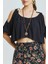 Omuzları Bağcıklı Düz Crop Top Siyah 5