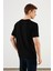Erkek Bisiklet Yaka T-Shirt %100 Pamuk Nakış Detaylı Basic Siyah Tişört MTLCE89 4