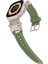 Apple Watch Series 3 4 5 44MM Kordon Metal Bağlantılı Tokalı Silikon Kayış KRD108 Yeşil 2