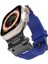 Apple Watch Series 3 4 5 44MM Kordon Metal Bağlantılı Tokalı Silikon Kayış KRD108 Lacivert 1