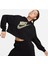 Sportswear Fleece Crop Kadın Siyah Sweatshirt Bol Kesim 5