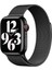 Apple Watch Se 2 2023 44MM Kordon Hasır Metal Örgülü Ayarlanabilir BAND01 Siyah 1