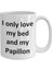 Komik Papillon Kupa - Love My Bed ve Papillon Köpek Kahve Fincanı - Ingilizce Kahve Kupa 1