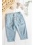 Düğmeli Beli Lastikli Erkek Bebek Keten Pantolon 1