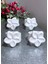 Snowdrop 4'lü Çiçek Formlu Beyaz Beton Peçete Halkası Seti 4