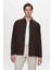 Comfort Fit Kahverengi Düz %100 Keten Gömlek Ceket 2HC04S2194850 2