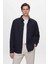 Comfort Fit Lacivert Düz %100 Keten Gömlek Ceket 2HC04S2194850 2