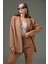 Camel Blazer Ceket-Pantolon Dokuma Alt-Üst Takım 4