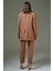 Camel Blazer Ceket-Pantolon Dokuma Alt-Üst Takım 5