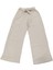Kız Çocuk Cepli Beli Lastikli Kuşaklı Bol Paça Oversize Aerobin Pantolon Krem 1