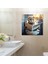 Tekli Kare Kanvas Banyo Tablosu Gazete Okuyan Scottish Fold 1