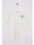 Bisiklet Yaka Kısa Kol Balına Baskılı Ekru Renk Erkek Çocuk Tshirt 1