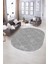 Dijital Baskılı Kaymaz Taban Yıkanabilir Sade Oval Yolluk Mutfak Salon Halısı, N-O-Sade-41-Gri, 1