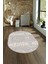 Dijital Baskılı Kaymaz Taban Yıkanabilir Sade Oval Yolluk Mutfak Salon Halısı, N-O-Sade-34-Krem, 1