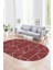 Dijital Baskılı Kaymaz Taban Yıkanabilir Sade Oval Yolluk Mutfak Salon Halısı, N-O-Sade-06-Bordo, 3