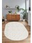 Dijital Baskılı Kaymaz Taban Yıkanabilir Sade Oval Yolluk Mutfak Salon Halısı, N-O-Sade-03-Krem, 2