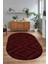 Dijital Baskılı Kaymaz Taban Yıkanabilir Sade Oval Yolluk Mutfak Salon Halısı, N-O-Sade-33-Bordo, 5