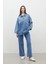 Dikiş Detaylı Straıght Denim Pantolon Mavi 1