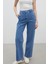 Dikiş Detaylı Straıght Denim Pantolon Mavi 5