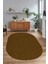 Dijital Baskılı Kaymaz Taban Yıkanabilir Sade Oval Yolluk Mutfak Salon Halısı, N-O-Sade-02-Kahve, 2