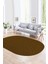 Dijital Baskılı Kaymaz Taban Yıkanabilir Sade Oval Yolluk Mutfak Salon Halısı, N-O-Sade-02-Kahve, 3
