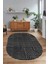 Dijital Baskılı Kaymaz Taban Yıkanabilir Sade Oval Yolluk Mutfak Salon Halısı, N-O-Sade-01-Antrasit, 2