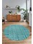 Dijital Baskılı Kaymaz Taban Yıkanabilir Sade Yuvarlak Mutfak Salon Halısı, N-Y-Sade-01-Mavi, 2
