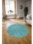 Dijital Baskılı Kaymaz Taban Yıkanabilir Sade Yuvarlak Mutfak Salon Halısı, N-Y-Sade-01-Mavi, 5