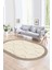 Dijital Baskılı Kaymaz Taban Yıkanabilir Sade Oval Yolluk Mutfak Salon Halısı, N-O-Sade-17-Krem, 1