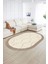 Dijital Baskılı Kaymaz Taban Yıkanabilir Sade Oval Yolluk Mutfak Salon Halısı, N-O-Sade-17-Krem, 2