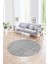 Dijital Baskılı Kaymaz Taban Yıkanabilir Sade Yuvarlak Mutfak Salon Halısı, N-Y-Sade-01-Gri, 3