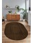 Dijital Baskılı Kaymaz Taban Yıkanabilir Sade Oval Yolluk Mutfak Salon Halısı, N-O-Sade-45-Kahve, 3