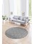 Dijital Baskılı Kaymaz Taban Yıkanabilir Sade Yuvarlak Mutfak Salon Halısı, N-Y-Sade-05-Gri, 3