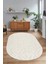 Dijital Baskılı Kaymaz Taban Yıkanabilir Sade Oval Yolluk Mutfak Salon Halısı, N-O-Sade-02-Krem, 2