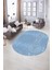Dijital Baskılı Kaymaz Taban Yıkanabilir Sade Oval Yolluk Mutfak Salon Halısı, N-O-Sade-34-Mavi, 2