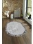 Dijital Baskılı Kaymaz Taban Yıkanabilir Sade Oval Yolluk Mutfak Salon Halısı, N-O-Sade-36-Gri, 1
