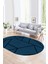 Dijital Baskılı Kaymaz Taban Yıkanabilir Sade Oval Yolluk Mutfak Salon Halısı, N-O-Sade-50-Mavi, 4