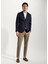 Man Slim Fit Keten Blazer Ceket 4