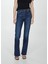 Orta Bel Mid-Rise Düz Kesim Yırtmaçlı Jean 1