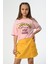 09-15 Yaş Kız Çocuk Pembe Renk Belden Lastikli T-Shirt 1