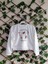 Kadın Çicek Desenli Crop Sweatshirt Standart - Beyaz 1