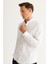 Slim Fit Dar Kesim Italyan Yaka Baskılı Gömlek 3