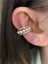Kalp ve Incili Zirkon Taşlı Altın Kaplama Kıkırdak Earcuff 3