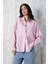 Pembe Basic Geniş Kesim Çizgili Gömlek 27075 1