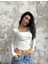 Beyaz Kare Yaka Uzun Kollu Slimfit Basic Body 27053 2