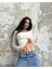 Beyaz Kare Yaka Uzun Kollu Slimfit Basic Body 27053 4