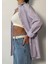 Lila Çizgili Oversize Gömlek 27001 4